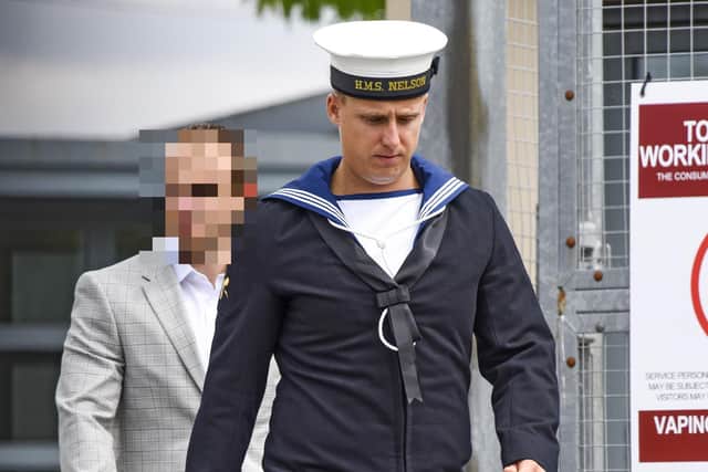 Pictured: Able seaman Daniel Taylor Goffey at Bulford Military Court Centre. Photo: David Clarke/Solent News & Photo Agency