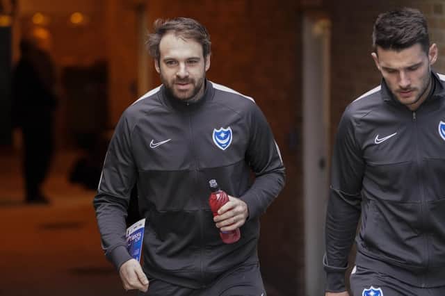 Brett Pitman has returned from his exile with Bournemouth under-23s to feature on Pompey's bench against MK Dons this evening. Picture: Jason Brown/ProSportsImages