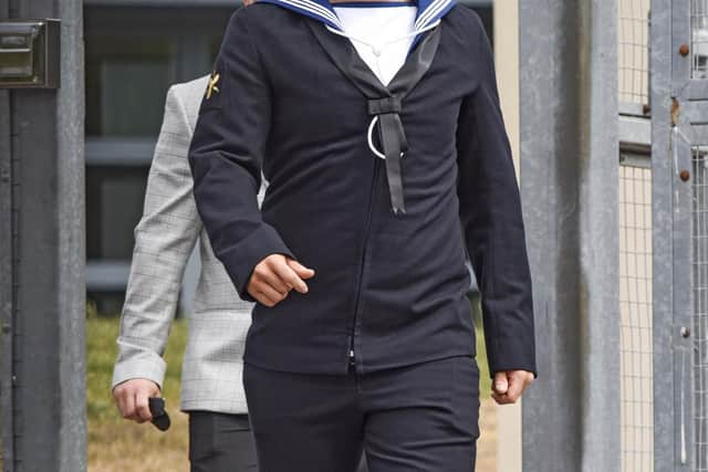 Able seaman Daniel Taylor Goffey at Bulford Military Court Centre
Picture: David Clarke/Solent News & Photo Agency
