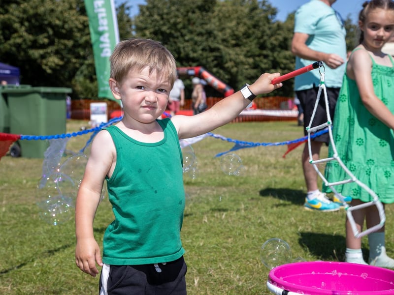 Pictured - Jackson Leigh-Luce, 2 enjoying the bubblesPhotos by Alex Shute