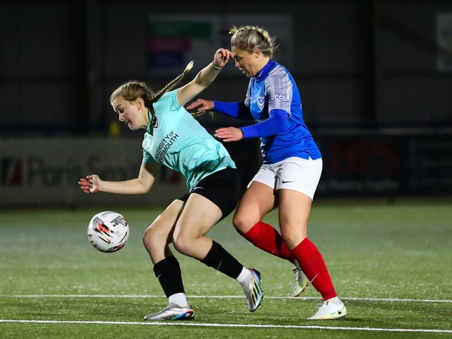 Pompey Women (blue) v Pompey Women Development. Picture by Nathan Lipsham