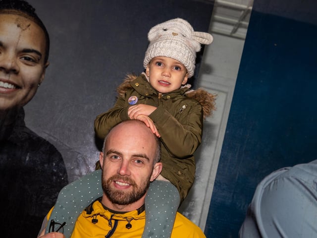 Hundreds of residents descended on Commercial Road to watch local dance troops and celebrities come together to turn on the Christmas lights.
Pictured - Merriman Family from Portchester
Photos by Alex Shute