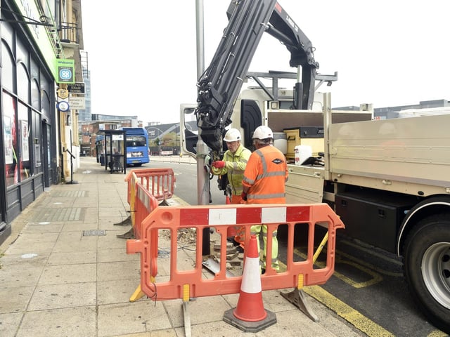 An incident took place on Monday, August 17, 2026, involving a bus at The Hard Interchange in Portsmouth. Pictures show the scene on Tuesday, August 18, 2026.Picture: Sarah Standing (180826-5066)