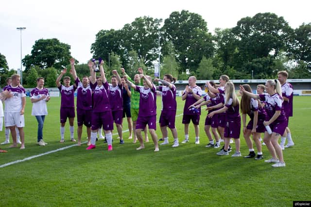 The winning team celebrates. Picture: Espiejaz