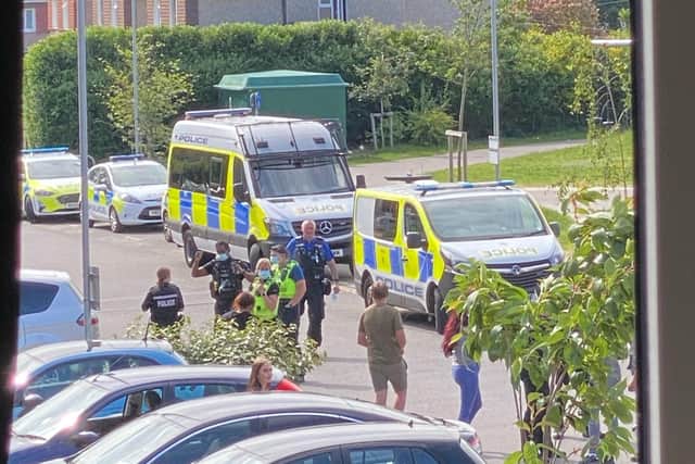 Police in Fred Francis Close in June 2021