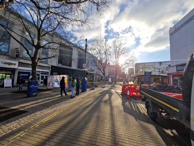 Portsmouth City Council is planning to improve a stretch of the road – installing features like new seating, more planting, play equipment for children, new cycle stands, and a pavement graphic by local artist Angela Chick – in an effort to draw more people back to the high street.