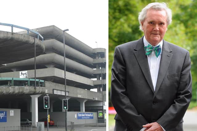Tricorn Centre, left, and architect Owen Luder
