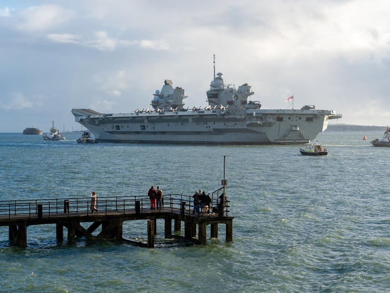 HMS Queen Elizabeth leave Portsmouth on 3rd of November. Photo by Matt Clark