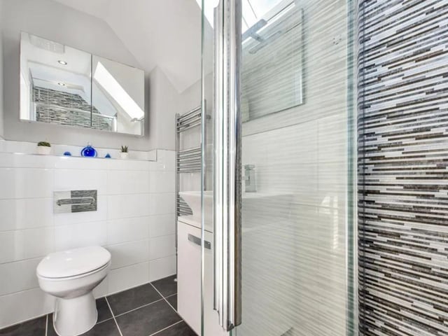 The listing says: "This immaculate property consists of three bedrooms, three bathrooms, an open plan kitchen diner and first floor sitting room with Juliet balcony."