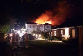 Flames tear through Anglesey Lodge in Gosport. Picture: JCP