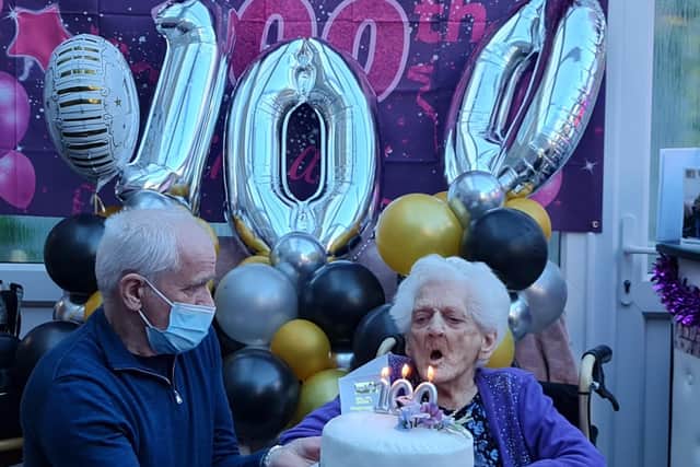 Barbara McMahon's 100th birthday at Russell Churcher Court, Gosport.