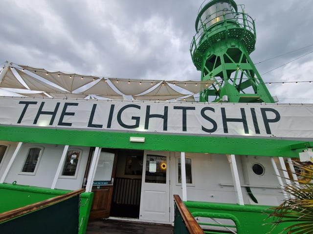 The Lightship, Haslar Marina, Gosport, is a unique venue where you can enjoy a tipple or a full blown meal on board an iconic ship in Haslar Marina.