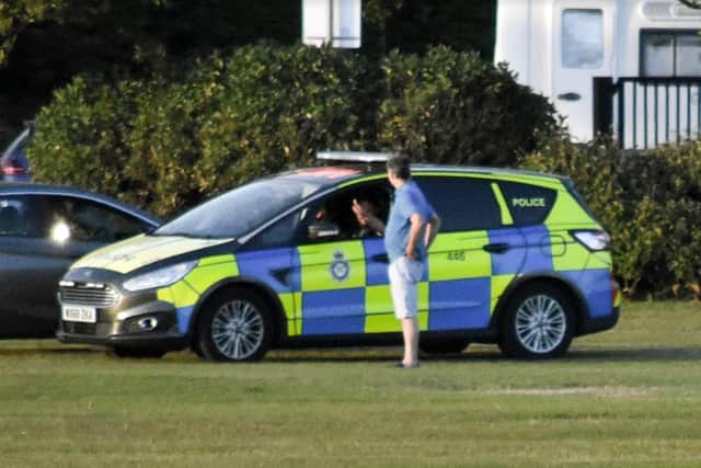 Police on Southsea Common on May 26 as hundreds of students gathered at the city's open space.
Picture: @Holistic.Trash