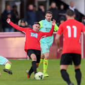 Jack Breed is back with Fareham Town but was forced off in the defeat to Shaftesbury with a hamstring injury. Picture: Keith Woodland (051220-52)