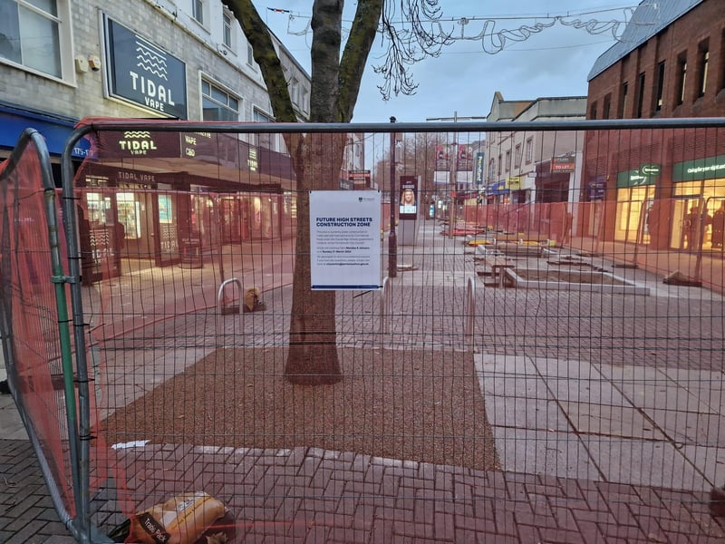 Construction is underway in Portsmouth's Commercial Road as part of a council initiative to bring more people to the city centre.