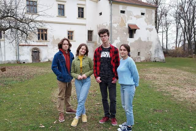 Left to right Yurii (17), Ester (18), Illia (17) and Nastia (19) from Ukraine