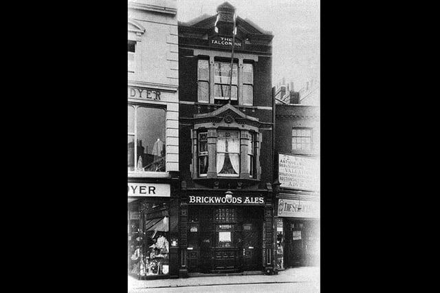The Falcon in Kings Road, Southsea. What a shame such architecture was destroyed during the war. Susan Roberts' (who sent us this picture), grandmother Beatrice Gregg was landlady of The Falcon.  The pub was destroyed in the blitz of 1941. Picture: Courtesy of Susan Roberts