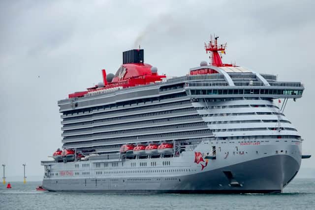 Virgin cruise ship Scarlet Lady entering Portsmouth for the first time.
Picture: Tony Hicks