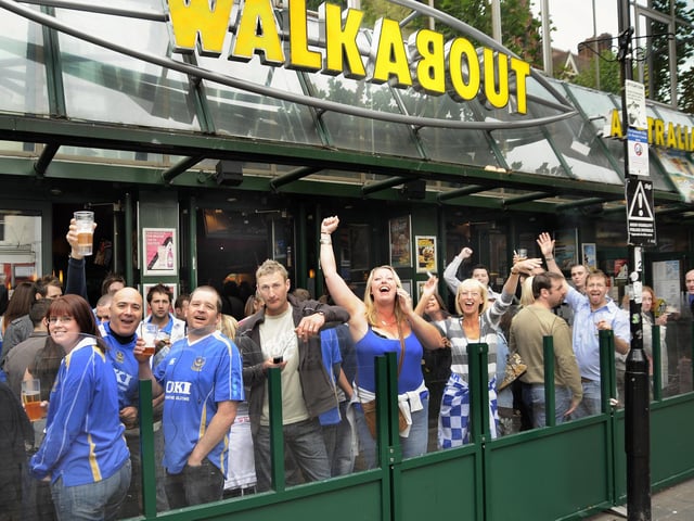 Pompey fans at Walkabout Bar in Guildhall Walk - was this you?