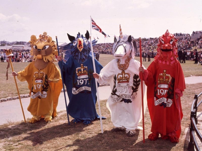 Costumed figures on Southsea Common - Queen Elizabeth's Silver Jubilee visit to Portsmouth in 1977 Picture: The News Portsmouth