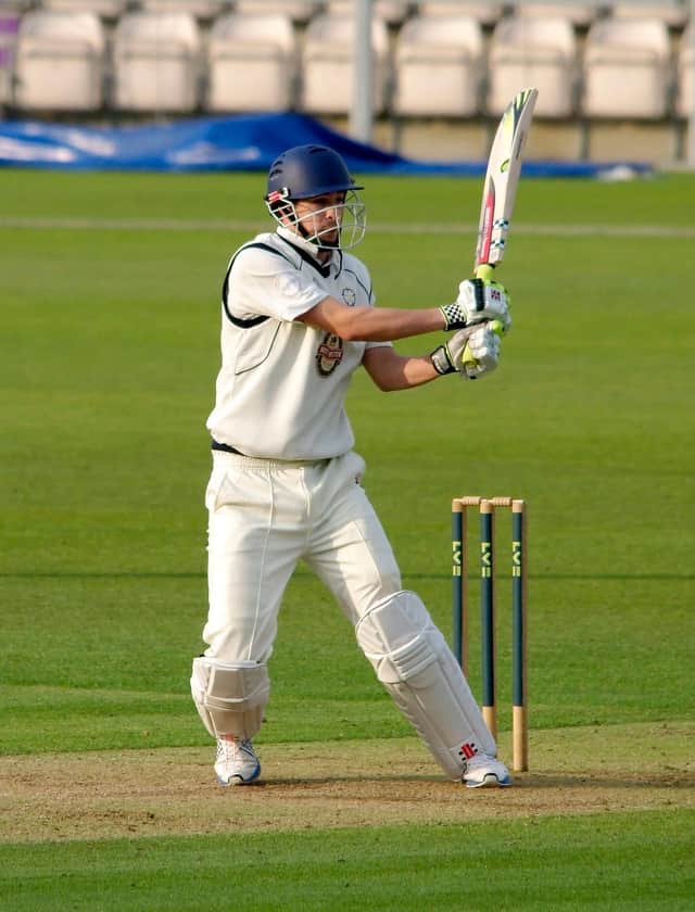 Chris Wood scored a career best 105 not out in a stunning last-wicket stand with David Balcombe at Grace Road in 2012, but Hampshire still lost a Division 2 Championship game to Leicestershire by 126 runs. Picture: Neil Marshall