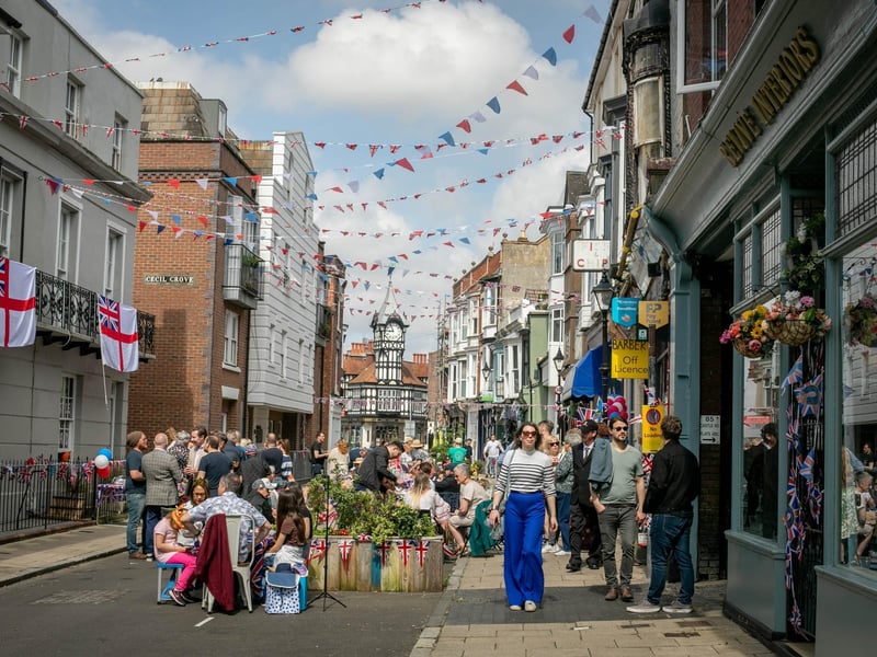 People enjoying themselves in Castle Road, Southsea
