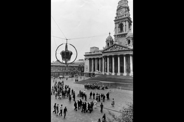 Portsmouth Guildhall and Guildhall Square June 1977