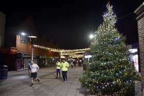 The Christmas lights in High Street, Cosham, which were switched on remotely on Thursday, November 30, 2023.Picture: Sarah Standing (301123-2661)