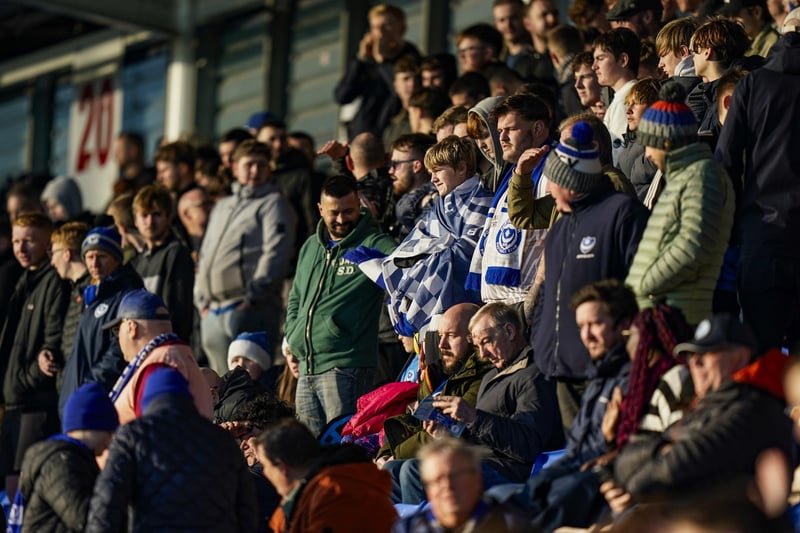 Pompey were accompanied by more than 1,500 fans for the trip to Shrewsbury