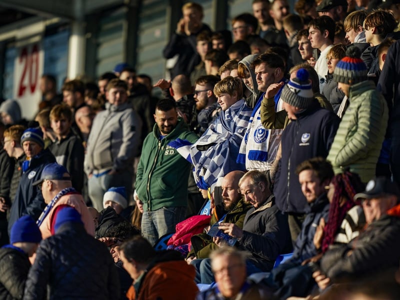 Pompey were accompanied by more than 1,500 fans for the trip to Shrewsbury