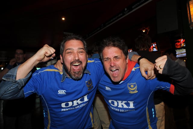 Pompey fans at Walkabout Bar in Guildhall Walk - was this you?