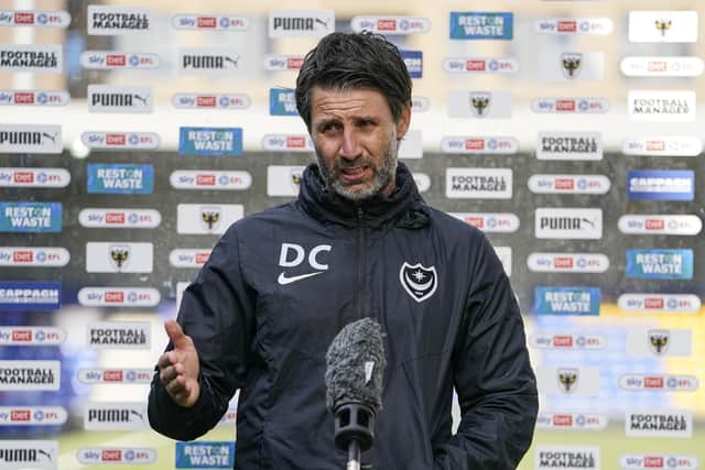 Danny Cowley talks to the press