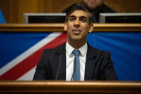 Prime Minister Rishi Sunak said he plans to meet the government's GDP target for defence spending amid Red Sea attacks and Royal Navy ships reportedly being mothballed. Picture: Andrii Nesterenko/Getty Images.