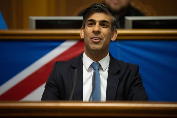 Prime Minister Rishi Sunak said he plans to meet the government's GDP target for defence spending amid Red Sea attacks and Royal Navy ships reportedly being mothballed. Picture: Andrii Nesterenko/Getty Images.