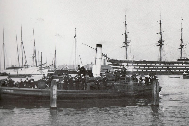 Gosport Ferry, 1900 with HMS Victory in the background