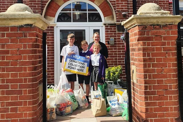 Wimborne Primary School offers donations to Portsmouth Helps Ukraine.