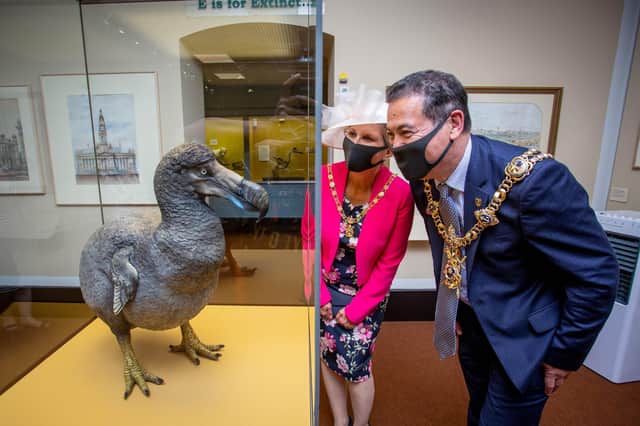 Lord Mayor of Portsmouth Rob Wood and mayoress, Deborah Wood looking at the Dodo exhibit.
Picture: Habibur Rahman