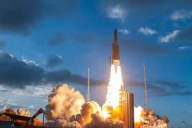 Eutelsat Quantum, backed by UK Space Agency funding and built by Airbus in Portsmouth, launches in South America. Pic: ESA-M Pedoussaut