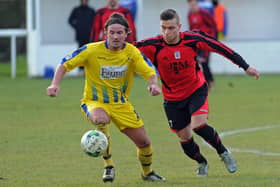 Jake Bull, right, netted Locks Heath's second goal in the Hampshire Premier League victory over Stockbridge.
Picture Ian Hargreaves