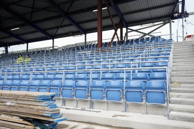 Work on the Milton End has been ongoing since October, representing the final phase of the £11m redevelopment of Fratton Park. Picture: Jason Brown/ProSportsImages