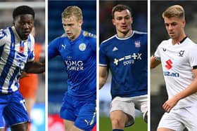 From left to right: Sheffield Wednesday's Di'Shon Bernard, Burton's Sam Hughes, Ipswich George Edmundson and MK Dons' Jack Tucker are considerations for January as Pompey look for a new central defender.