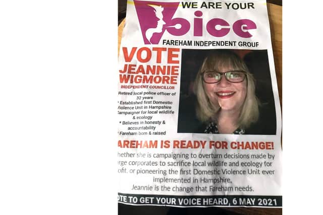 Various leaflets promoting a former candidate for Fareham Borough Council have been left strewn across the town centre.  
Credit: Jeannie Wigmore