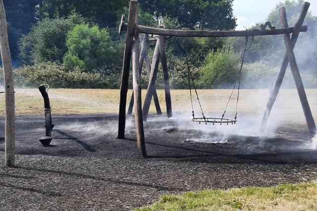 The fire said the blaze started 'deliberately'. Picture: Waterlooville Police.
