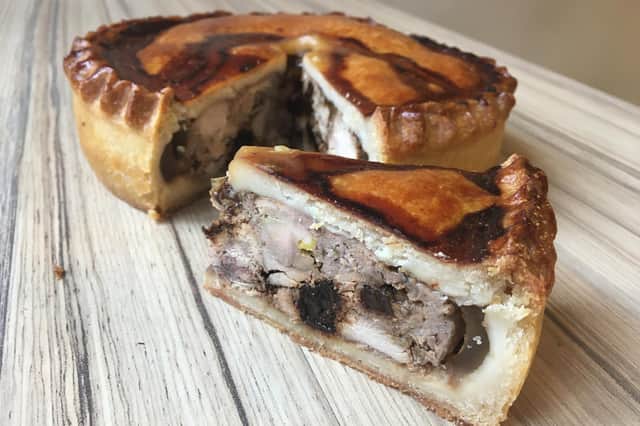 Autumnal game pie by Lawrence Murphy.