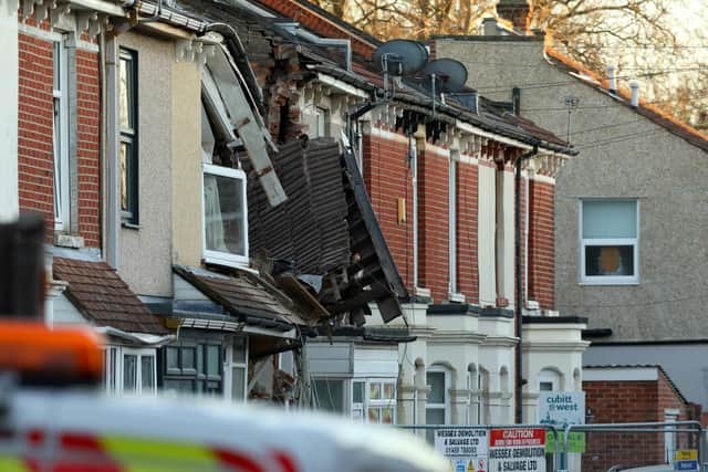 House collapse, Langford Road. Picture: Chris Moorhouse (jpns 071222-02)
