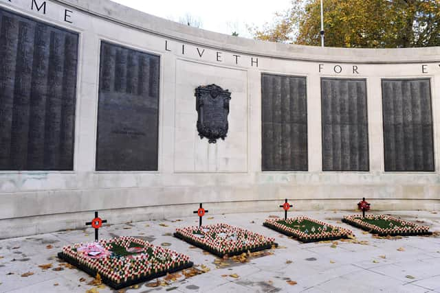 Remembrance Sunday Portsmouth - Armistice Centenary - held in Guildhall Square, Portsmouth. Picture: Malcolm Wells (181111-7487)