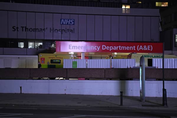 A general view of St Thomas' Hospital in Central London on Sunday evening after Prime Minister Boris Johnson was admitted to hospital for tests as his coronavirus symptoms persist. Photo: Kirsty O'Connor/PA Wire