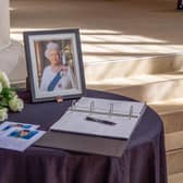 The book of condolence for the Queen at Portsmouth Cathedral on Monday, September 12 2022. Picture by Habibur Rahman