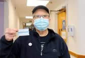 Peter Missing, 72, from Portchester, after receiving his Covid-19 vaccination.
Picture: Sarah Standing (010221-1924)