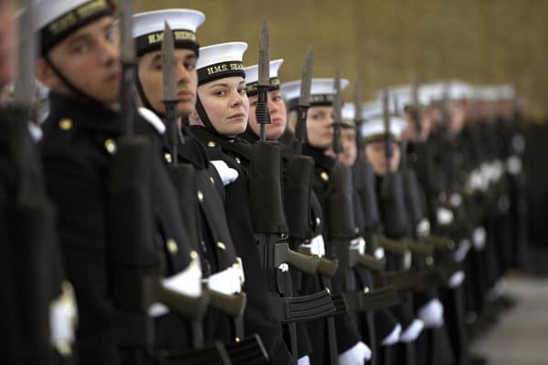 Personnel from the Royal Navy, Royal Marines, Queen Alexandra’s Royal Naval Nursing Service and the Royal Fleet Auxiliary have been training at HMS Excellent in Portsmouth in preparation for The National Service of Remembrance at the Cenotaph in London on Sunday.